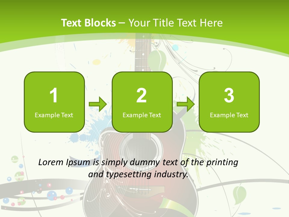 A Guitar On A Green And Black Background PowerPoint Template