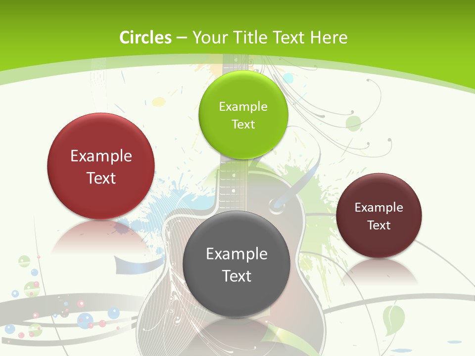 A Guitar On A Green And Black Background PowerPoint Template