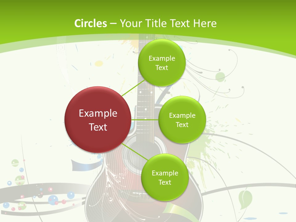 A Guitar On A Green And Black Background PowerPoint Template