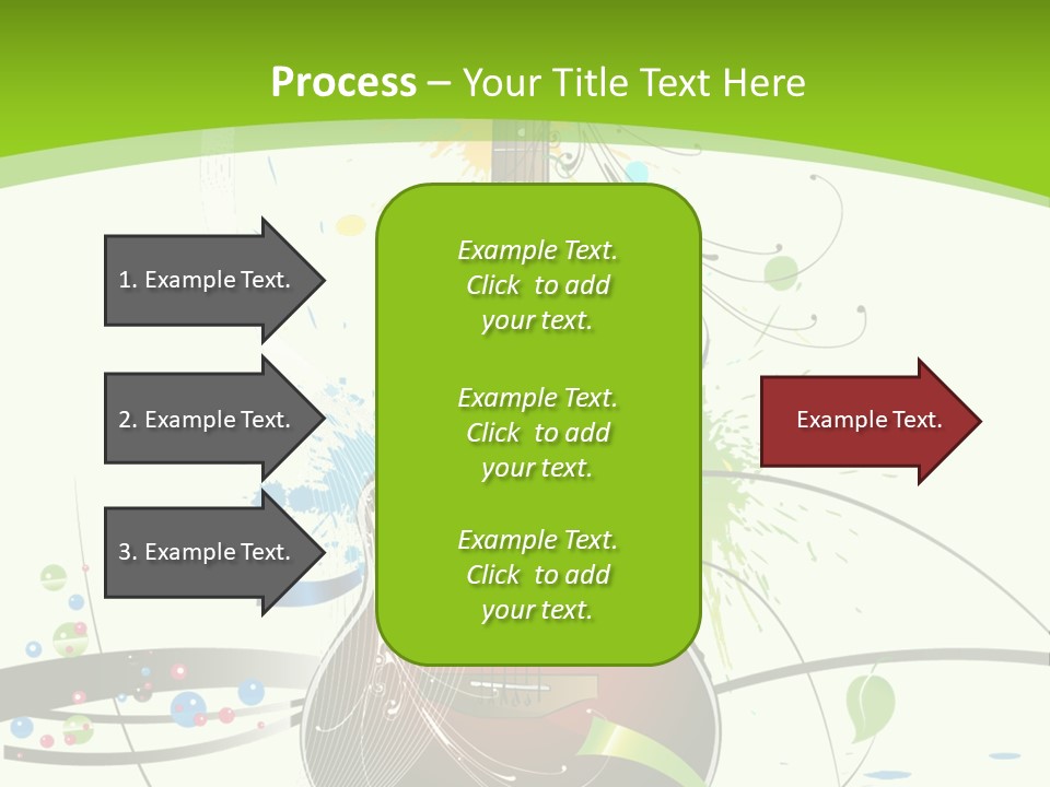 A Guitar On A Green And Black Background PowerPoint Template