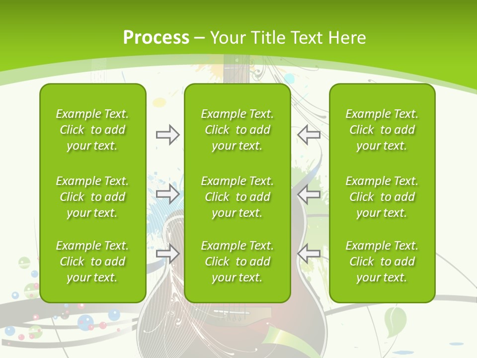 A Guitar On A Green And Black Background PowerPoint Template