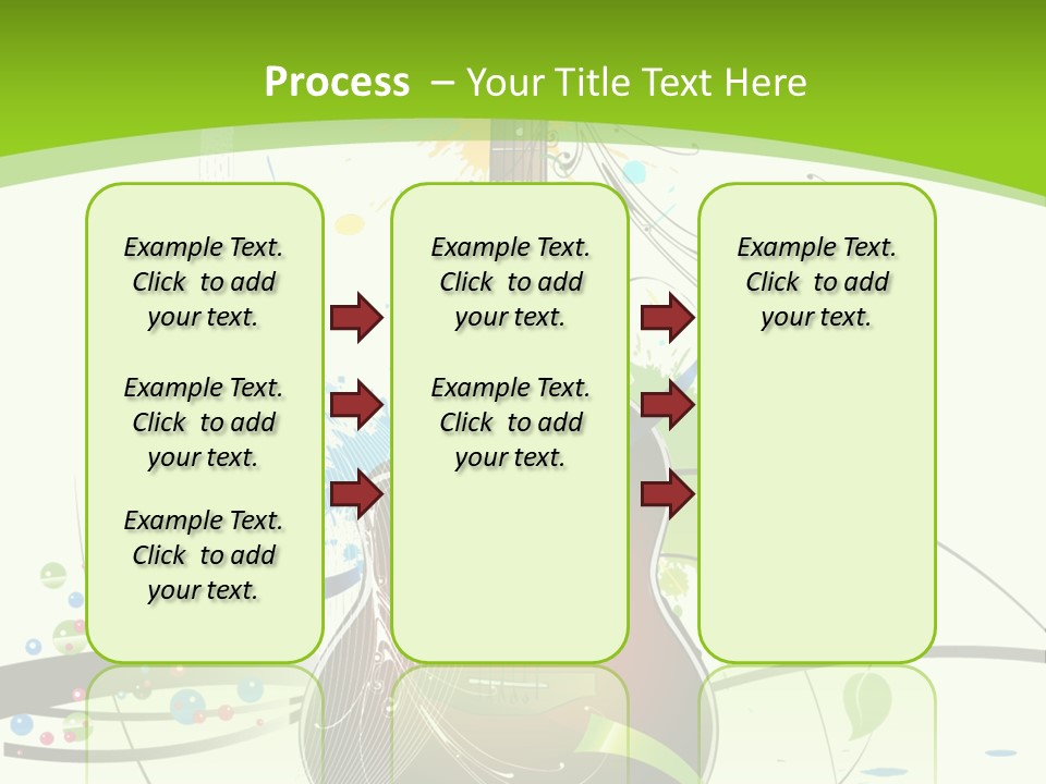 A Guitar On A Green And Black Background PowerPoint Template