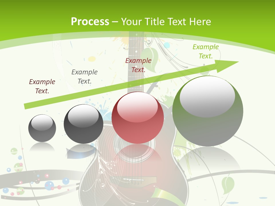 A Guitar On A Green And Black Background PowerPoint Template