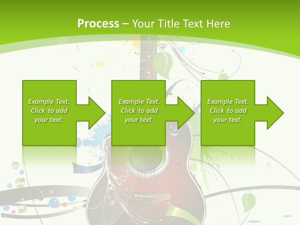 A Guitar On A Green And Black Background PowerPoint Template