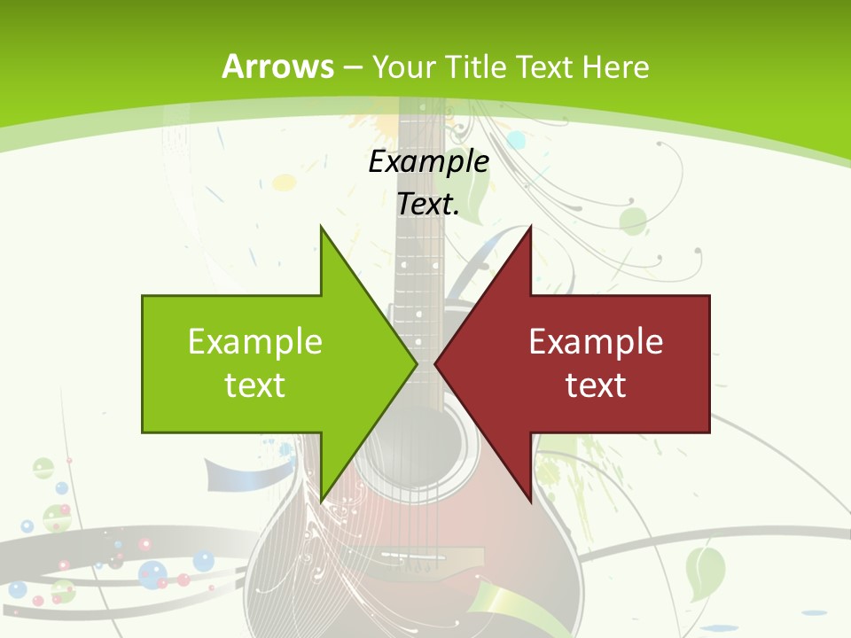 A Guitar On A Green And Black Background PowerPoint Template