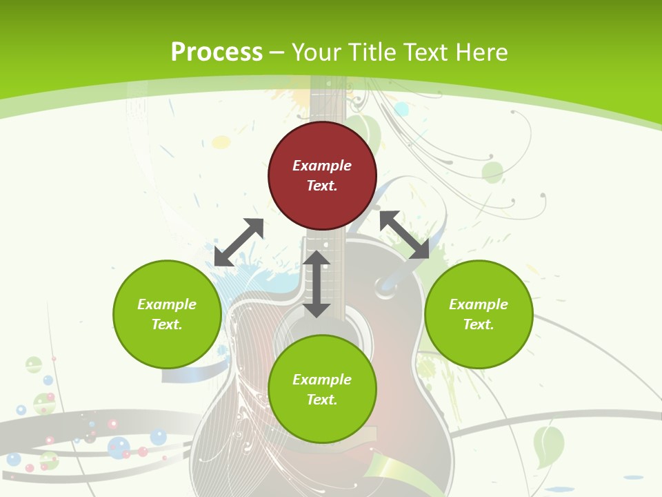 A Guitar On A Green And Black Background PowerPoint Template