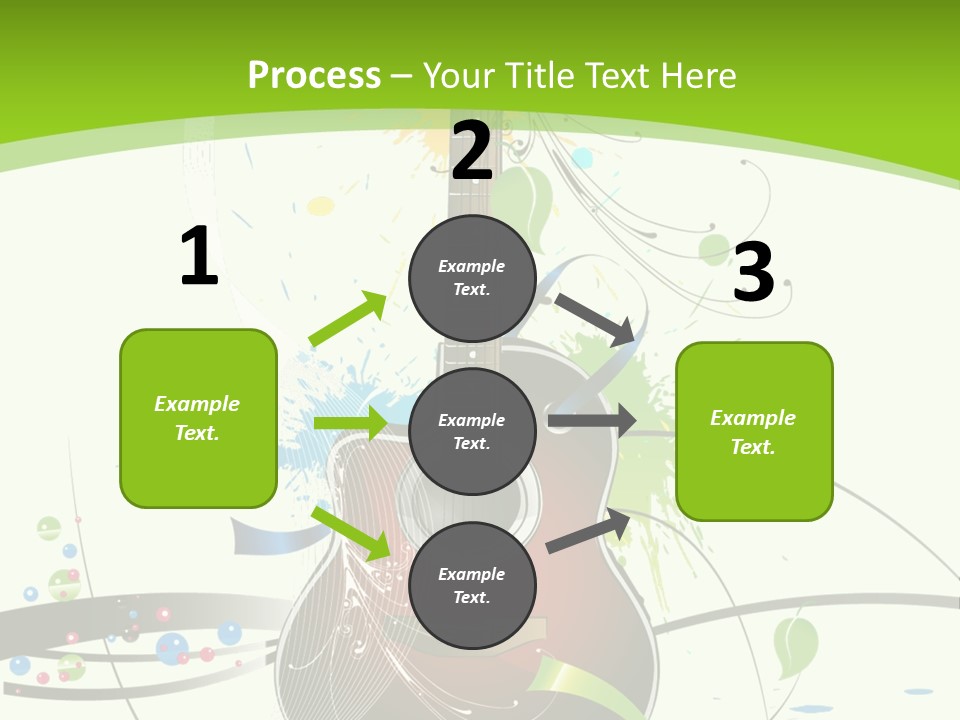 A Guitar On A Green And Black Background PowerPoint Template