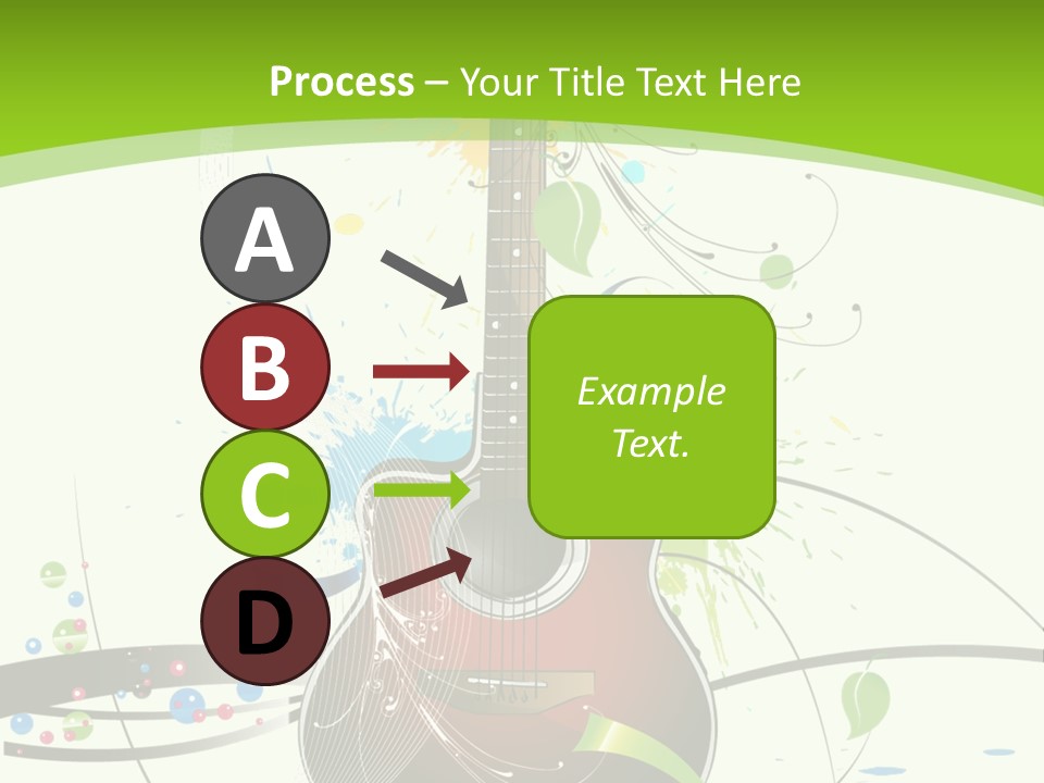 A Guitar On A Green And Black Background PowerPoint Template