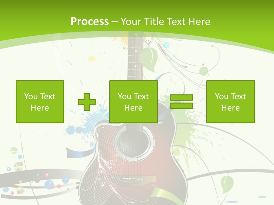 A Guitar On A Green And Black Background PowerPoint Template