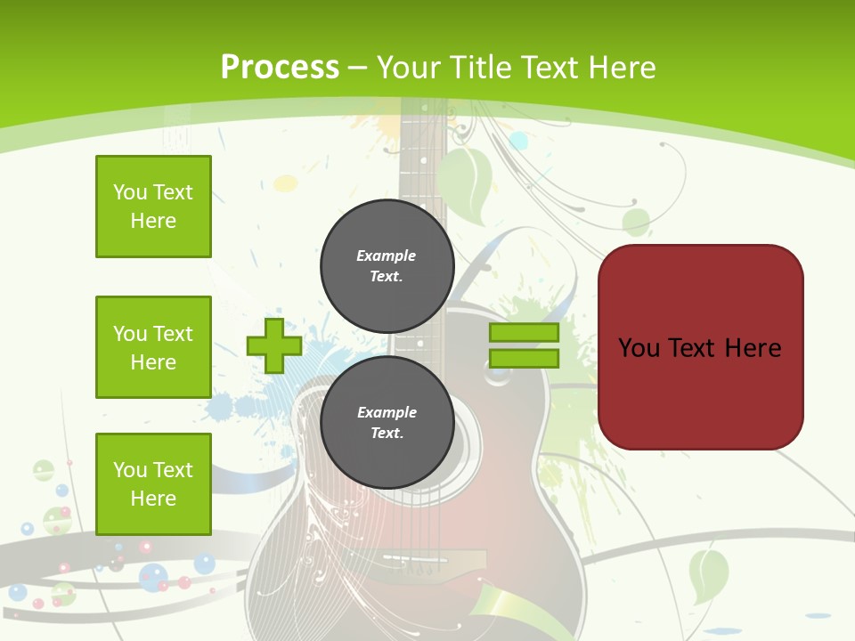 A Guitar On A Green And Black Background PowerPoint Template