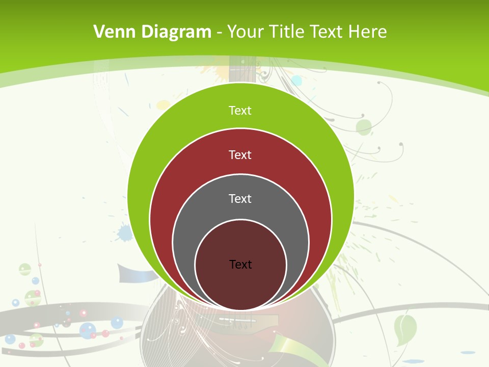 A Guitar On A Green And Black Background PowerPoint Template