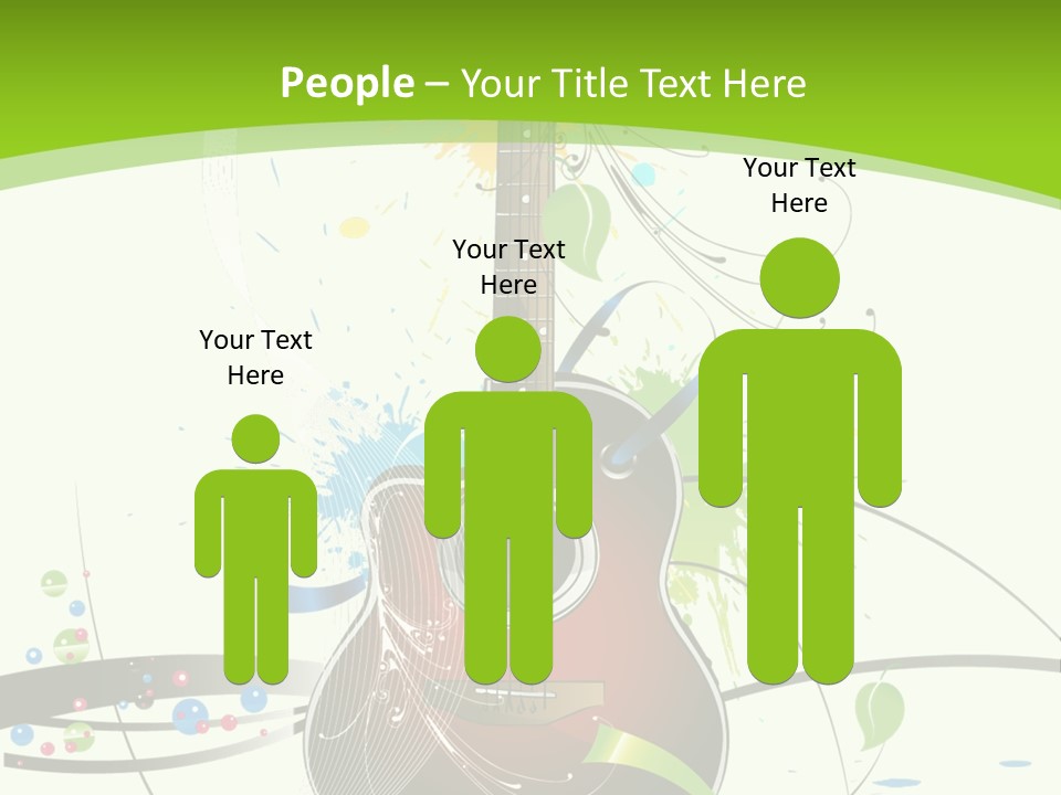 A Guitar On A Green And Black Background PowerPoint Template