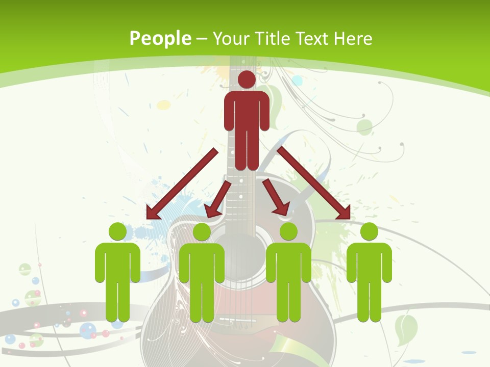 A Guitar On A Green And Black Background PowerPoint Template