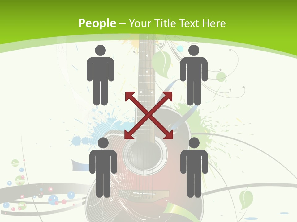 A Guitar On A Green And Black Background PowerPoint Template