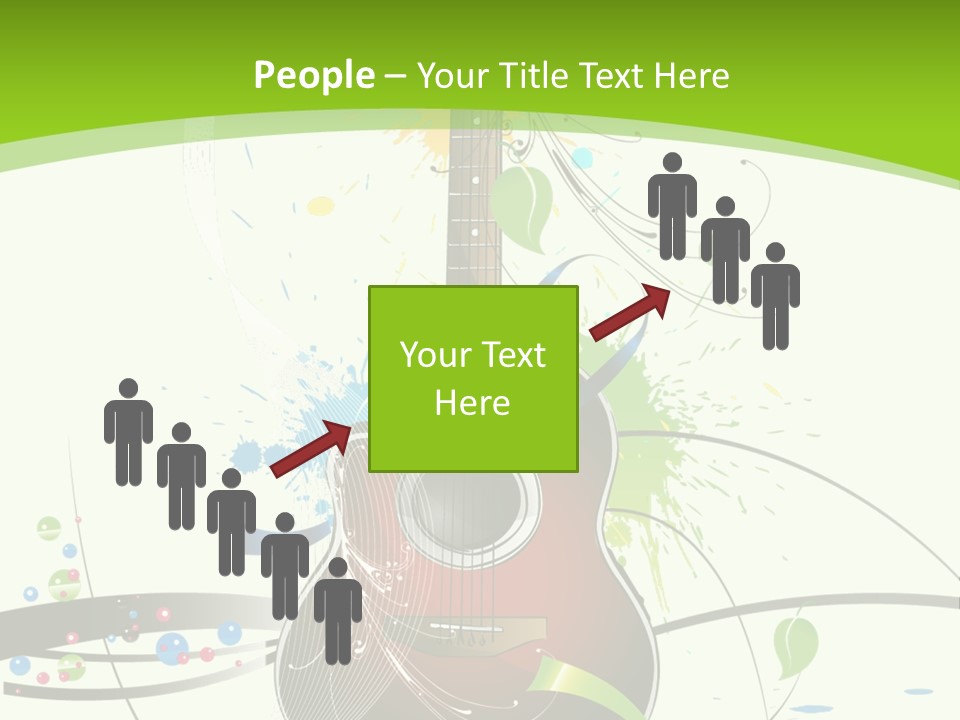 A Guitar On A Green And Black Background PowerPoint Template