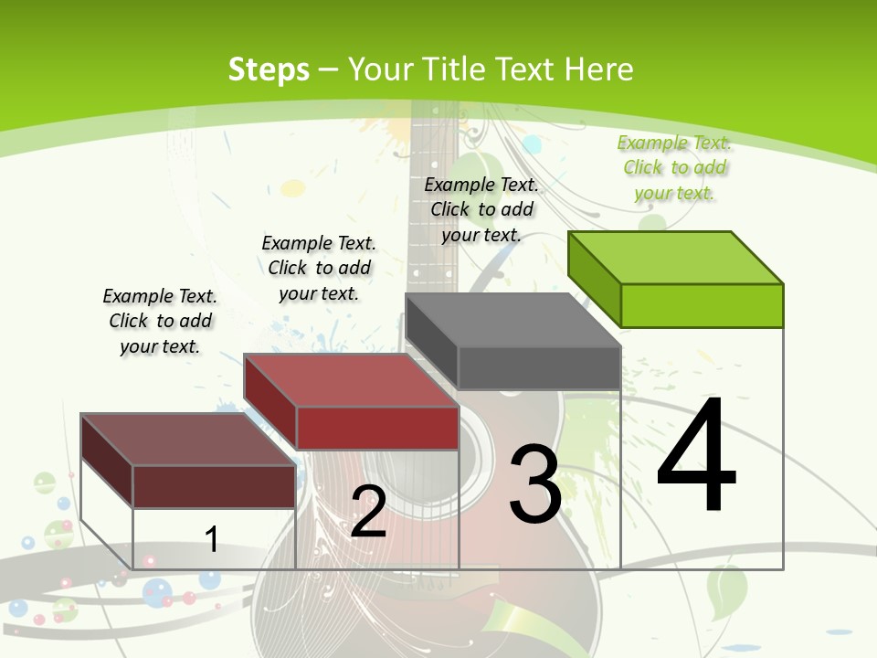 A Guitar On A Green And Black Background PowerPoint Template