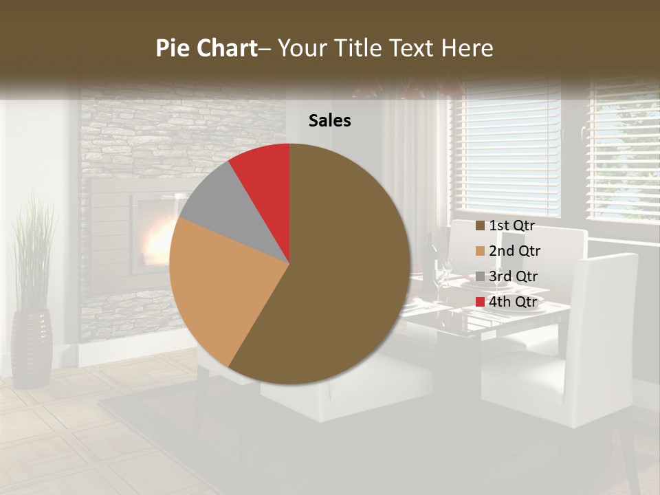 A Dining Room With A Table And Chairs And A Fireplace PowerPoint Template