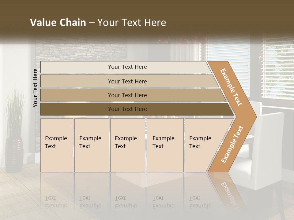 A Dining Room With A Table And Chairs And A Fireplace PowerPoint Template