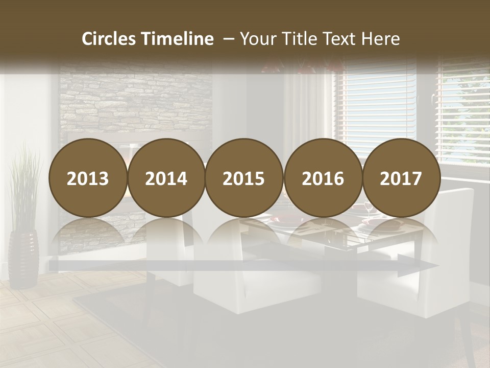 A Dining Room With A Table And Chairs And A Fireplace PowerPoint Template