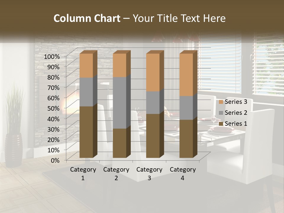 A Dining Room With A Table And Chairs And A Fireplace PowerPoint Template