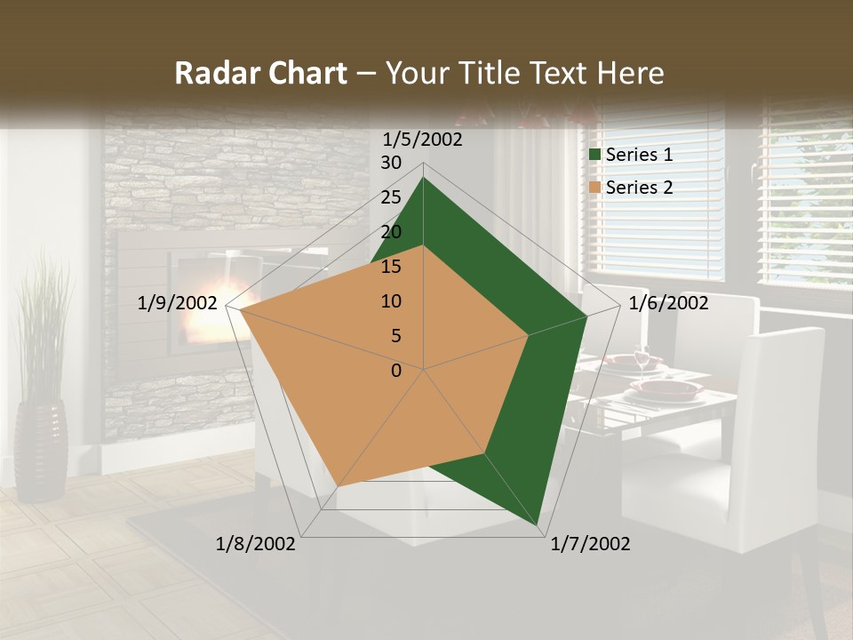 A Dining Room With A Table And Chairs And A Fireplace PowerPoint Template
