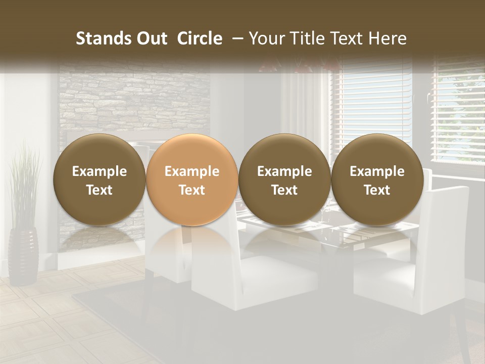 A Dining Room With A Table And Chairs And A Fireplace PowerPoint Template