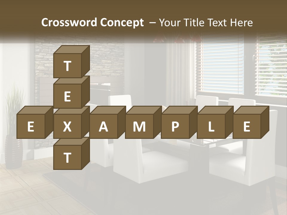 A Dining Room With A Table And Chairs And A Fireplace PowerPoint Template