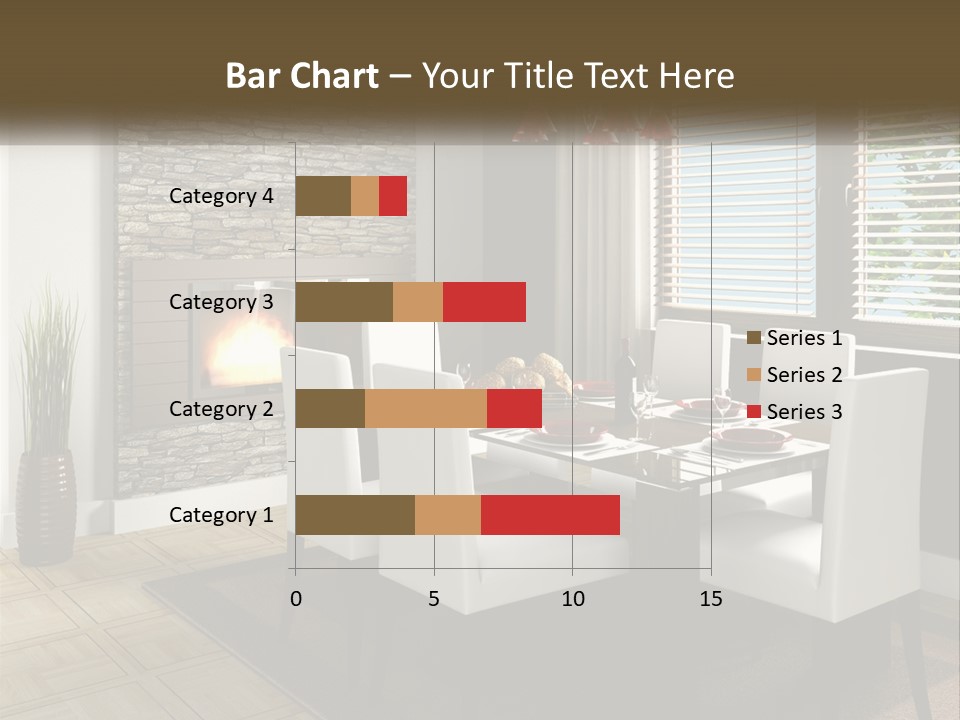 A Dining Room With A Table And Chairs And A Fireplace PowerPoint Template