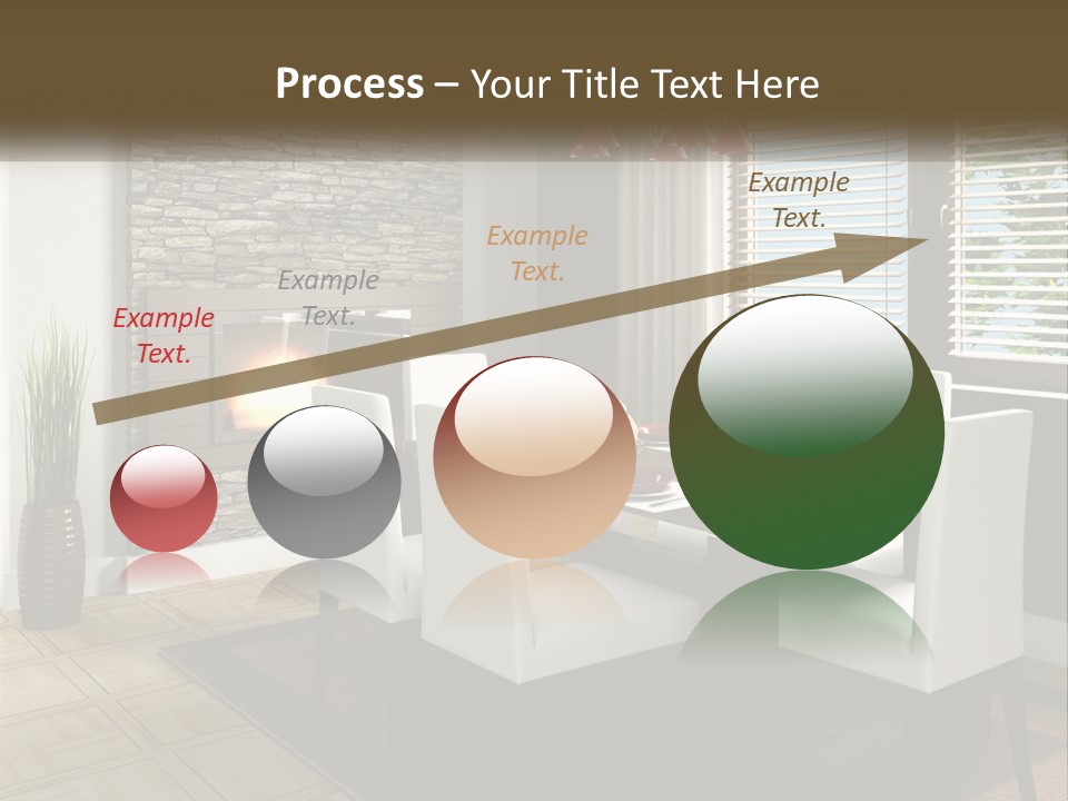 A Dining Room With A Table And Chairs And A Fireplace PowerPoint Template