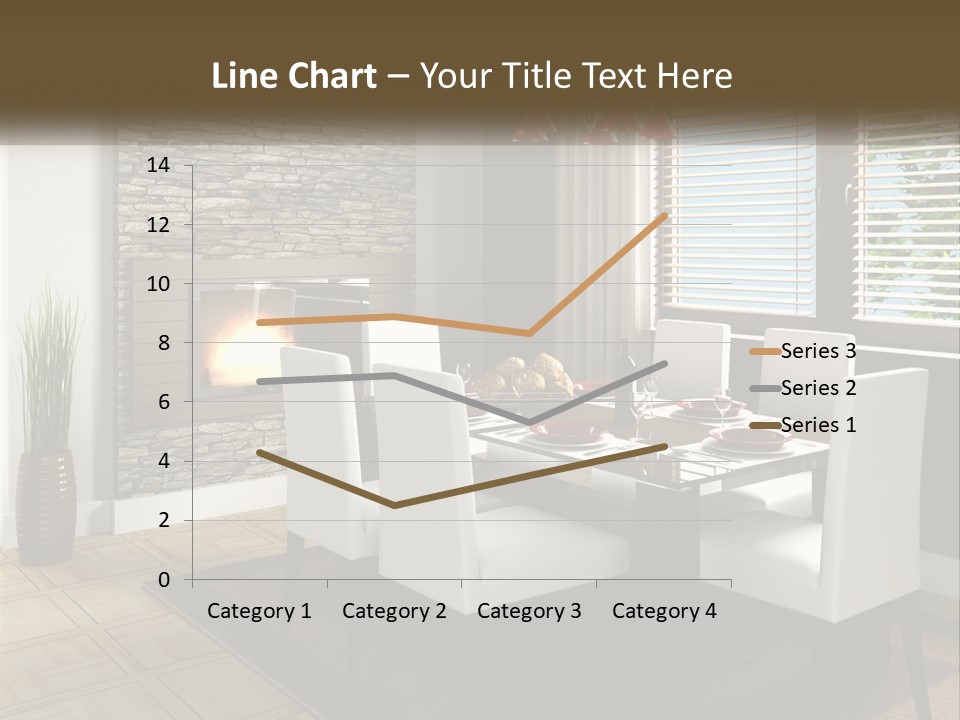 A Dining Room With A Table And Chairs And A Fireplace PowerPoint Template