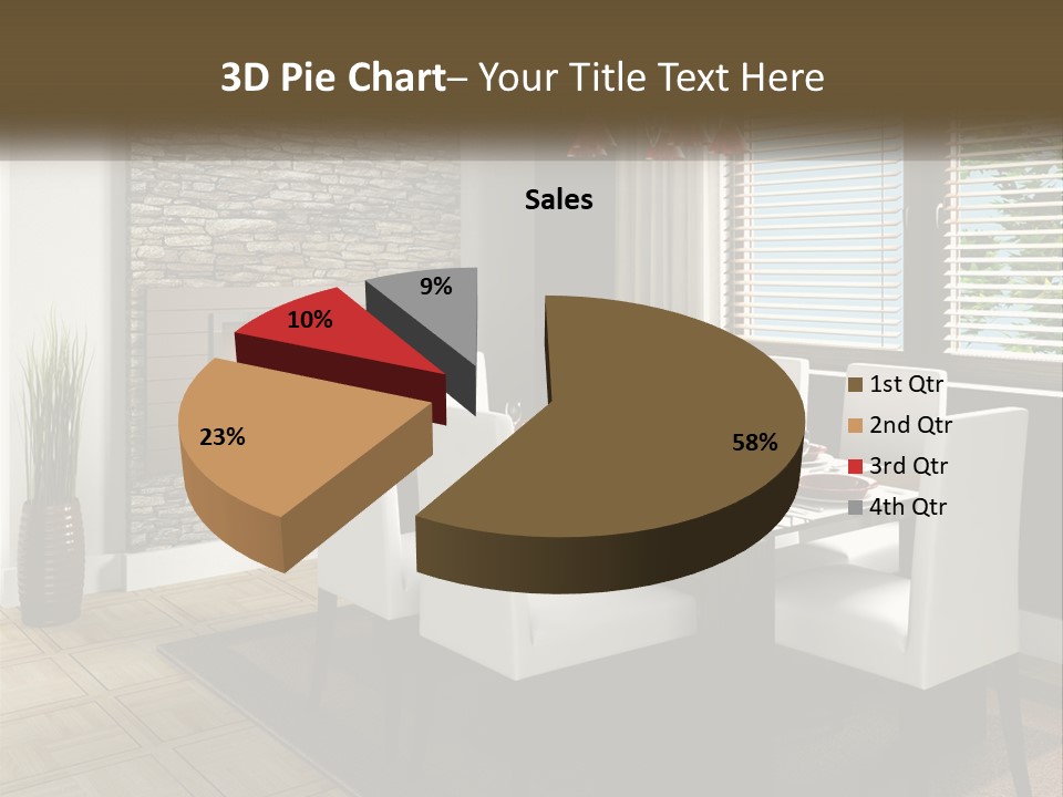A Dining Room With A Table And Chairs And A Fireplace PowerPoint Template