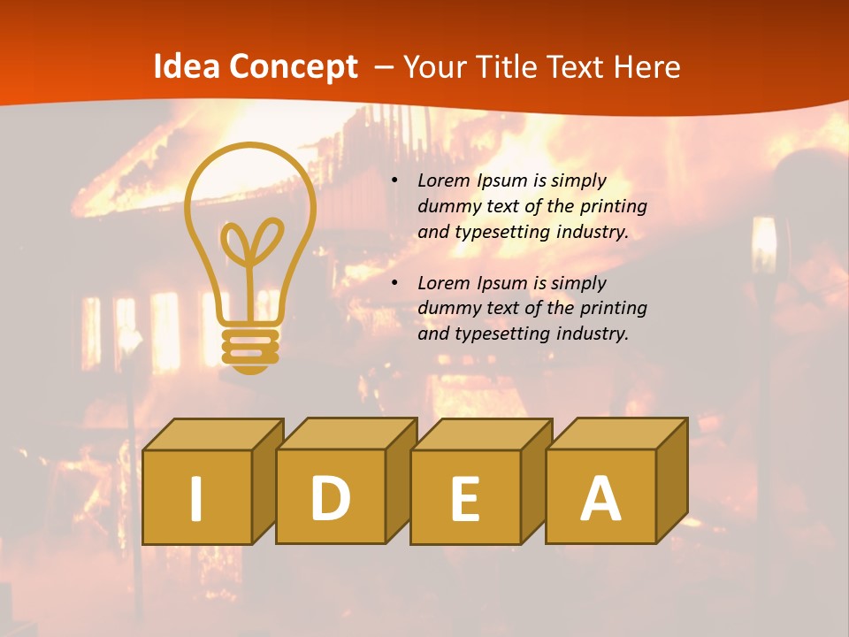 Building Hot Flame PowerPoint Template