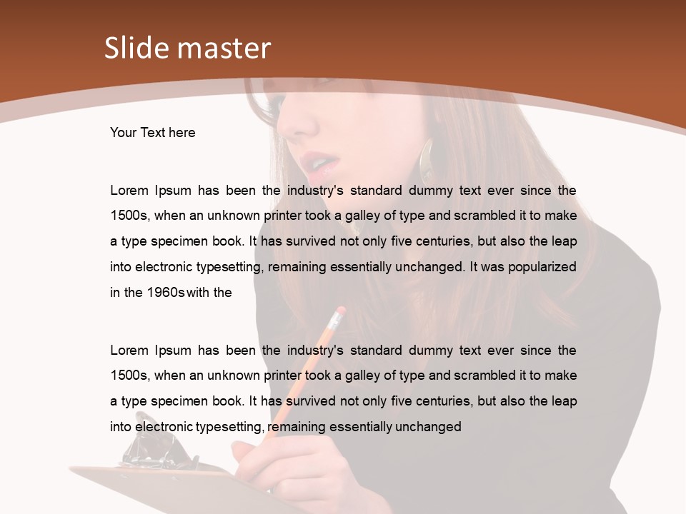 Pencil Professional Girl PowerPoint Template