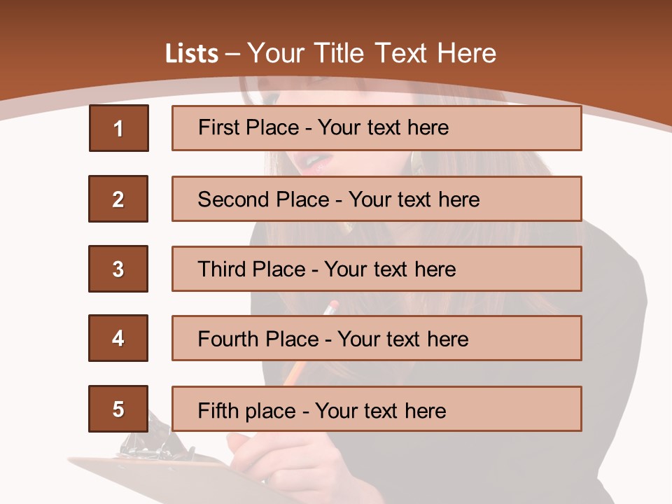 Pencil Professional Girl PowerPoint Template