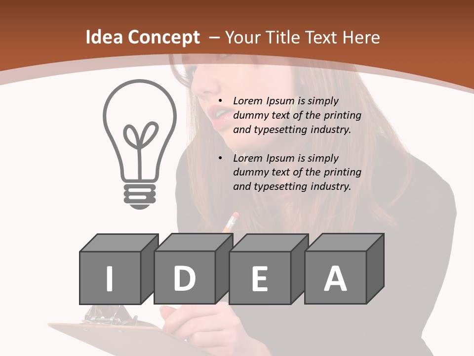 Pencil Professional Girl PowerPoint Template