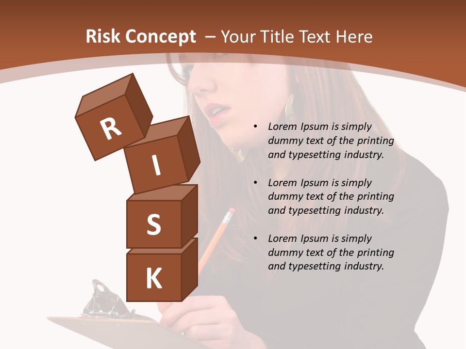 Pencil Professional Girl PowerPoint Template