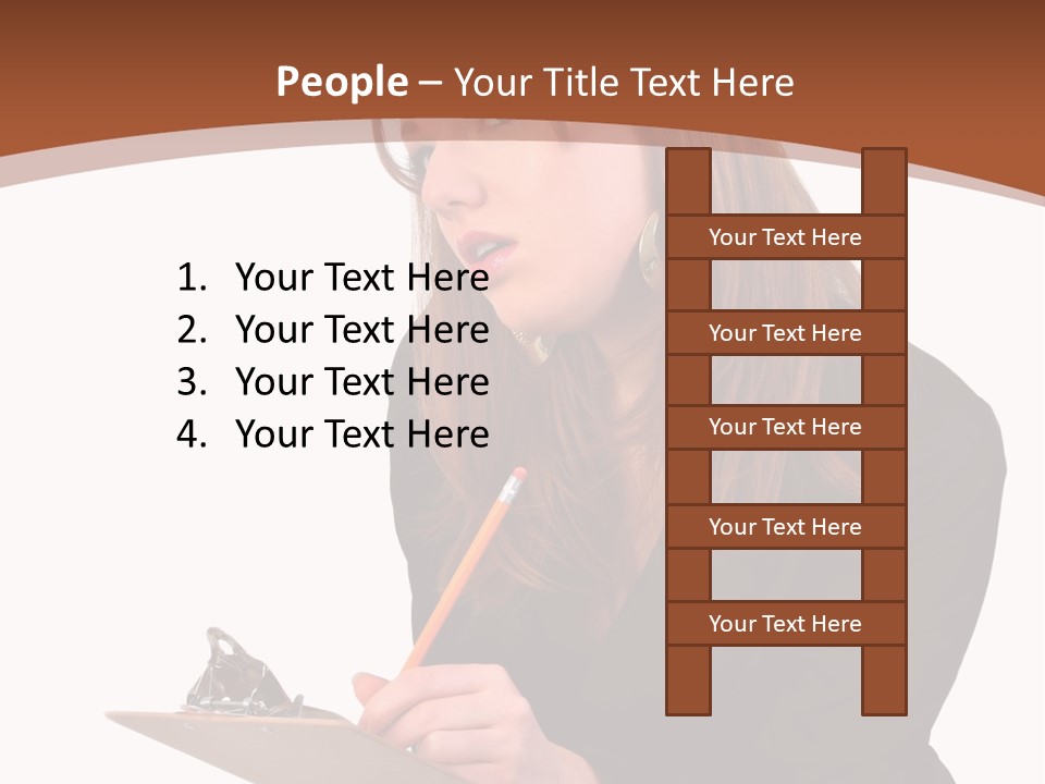 Pencil Professional Girl PowerPoint Template