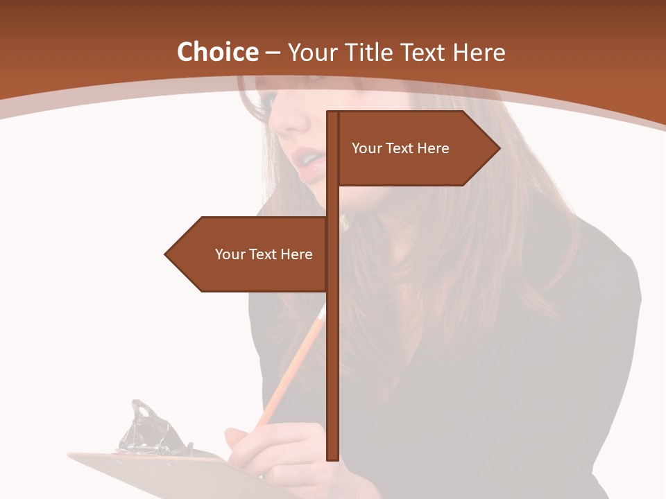 Pencil Professional Girl PowerPoint Template