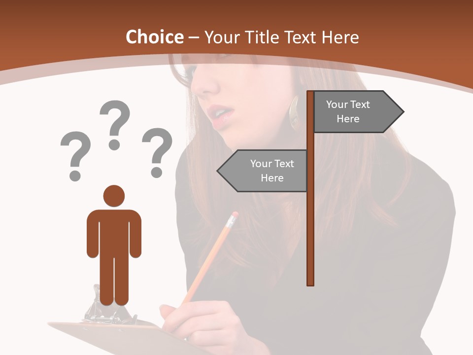 Pencil Professional Girl PowerPoint Template