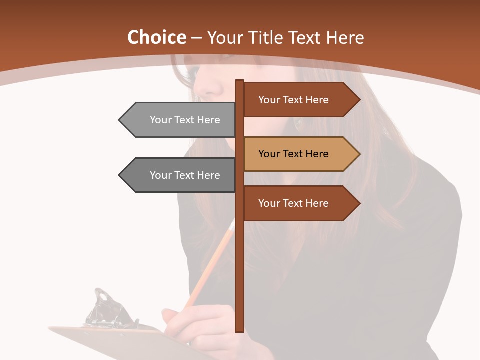 Pencil Professional Girl PowerPoint Template