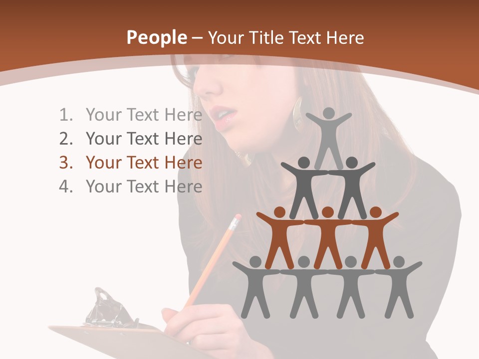 Pencil Professional Girl PowerPoint Template