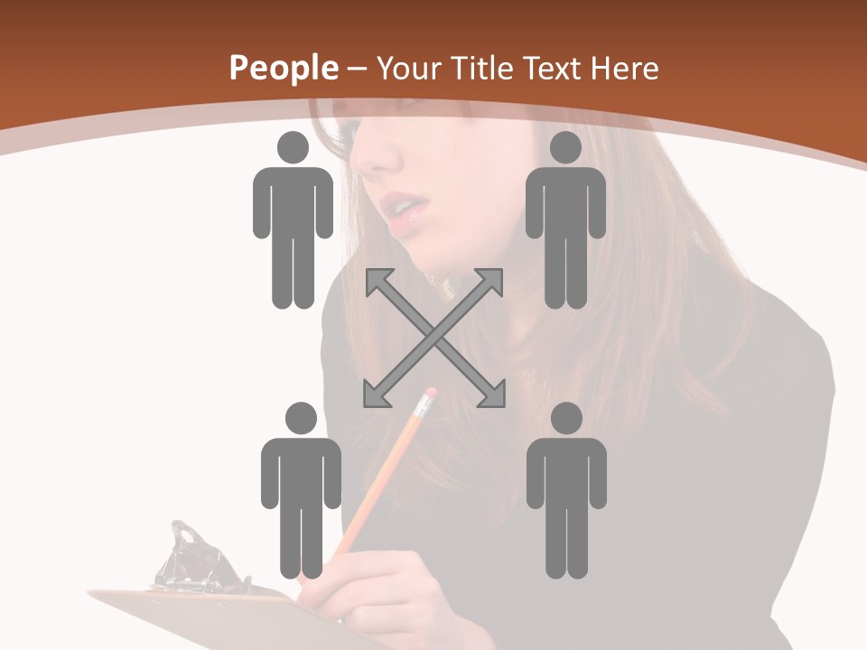 Pencil Professional Girl PowerPoint Template