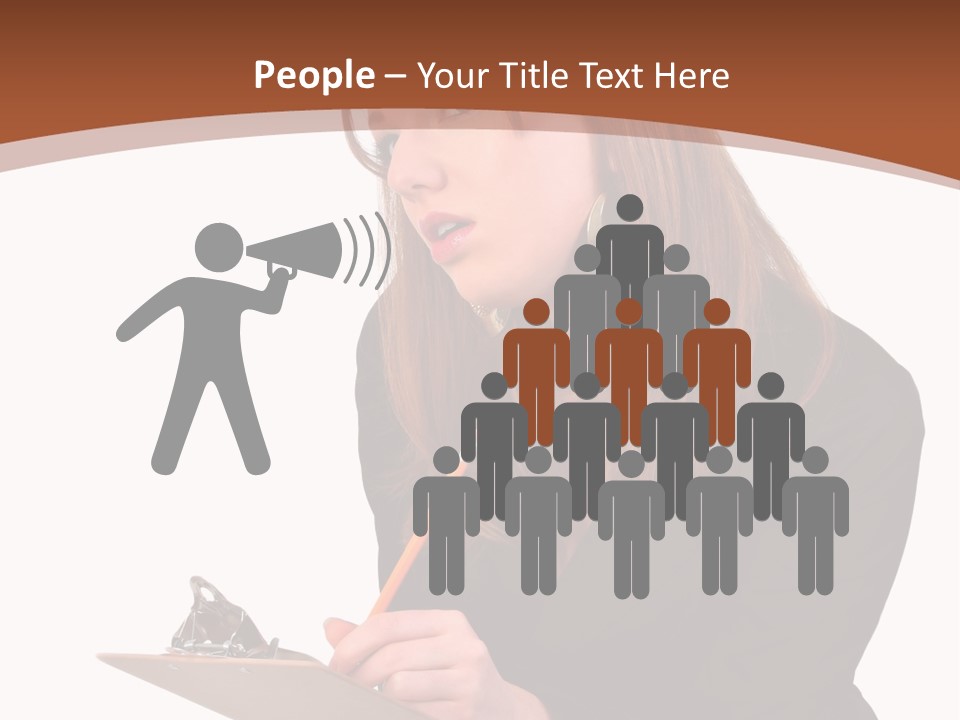 Pencil Professional Girl PowerPoint Template