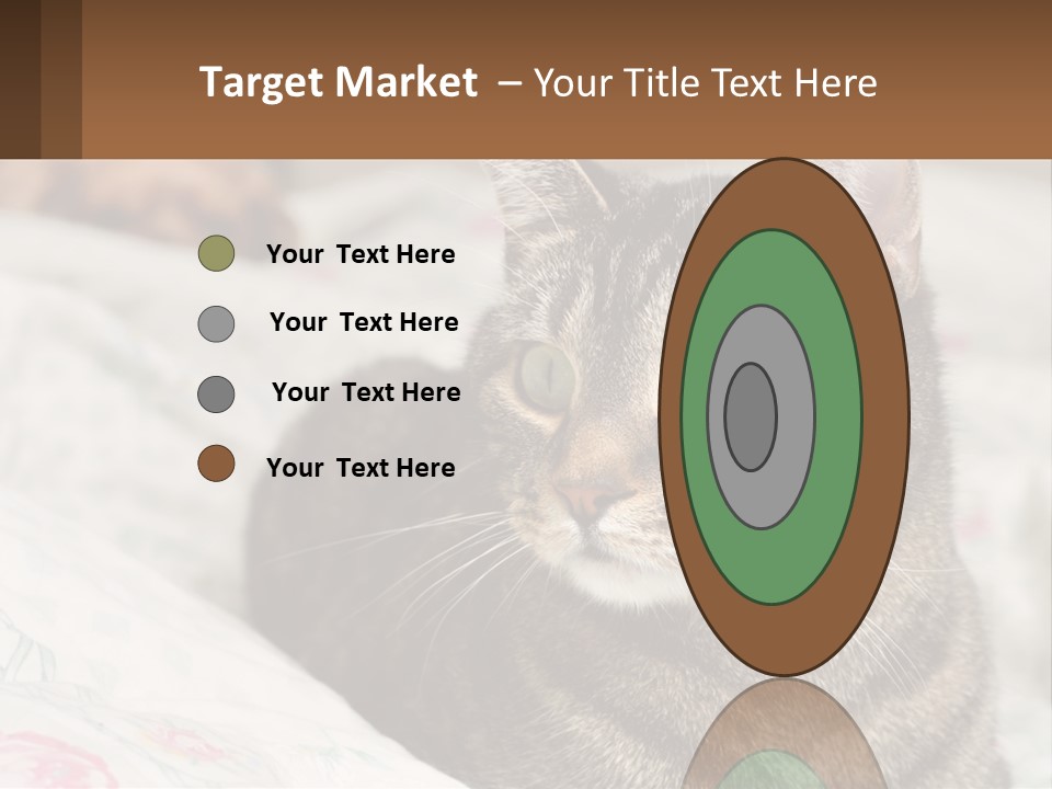 A Cat Sitting On Top Of A Bed Next To A Cat PowerPoint Template