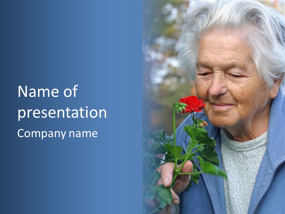 Head Aged Mature PowerPoint Template