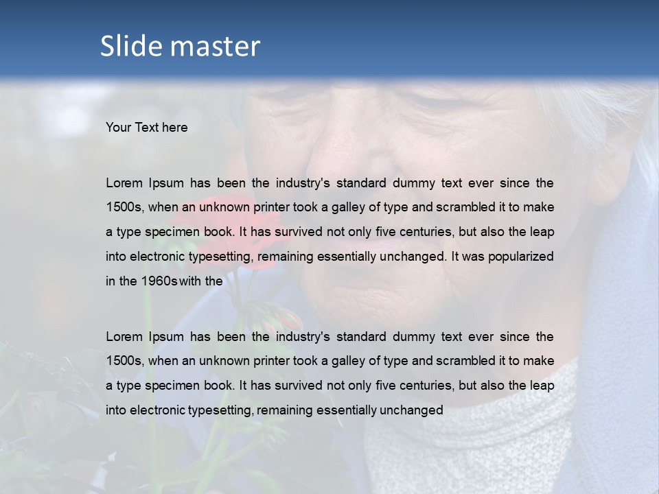 Head Aged Mature PowerPoint Template