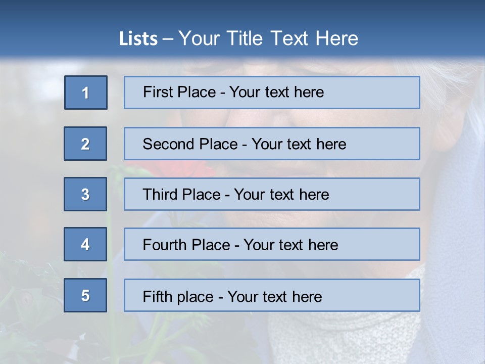 Head Aged Mature PowerPoint Template