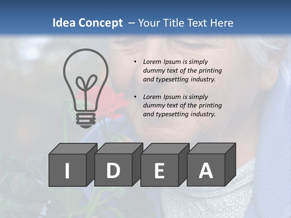 Head Aged Mature PowerPoint Template