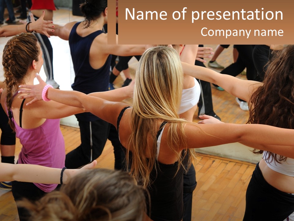 A Group Of Women In A Dance Class PowerPoint Template