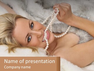 White Naked Woman PowerPoint Template